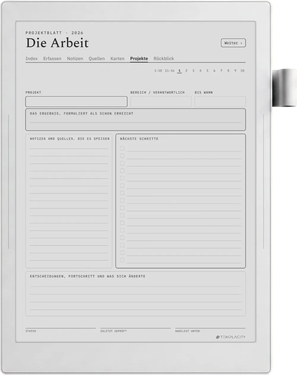 The Planner · Zettelkasten Supernote Manta Seite 4