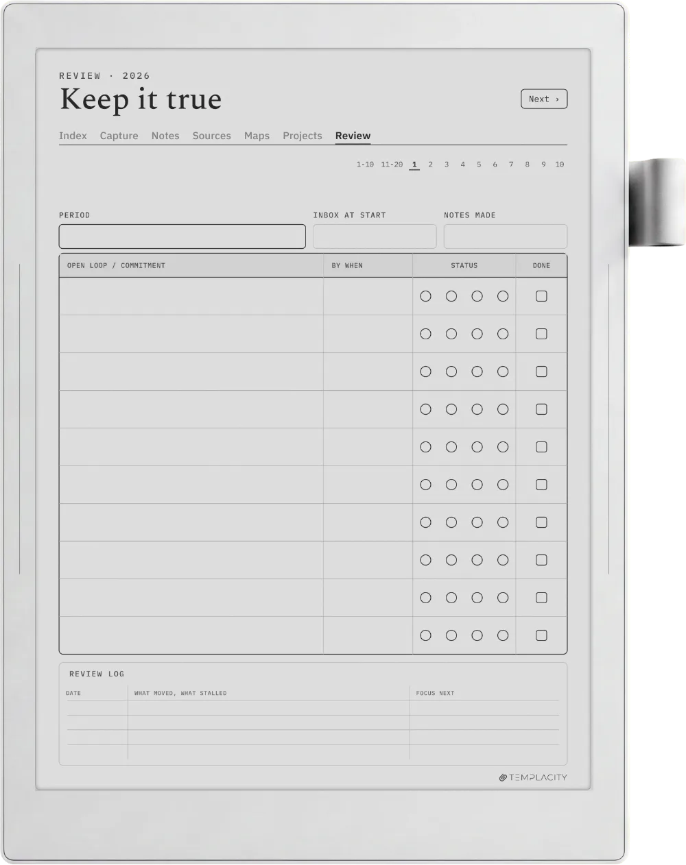 The Planner · Zettelkasten Supernote Manta page 5