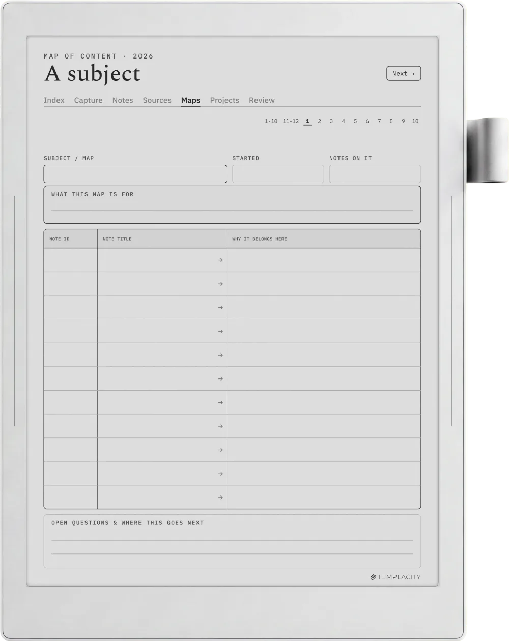 The Planner · Zettelkasten Supernote Manta page 3