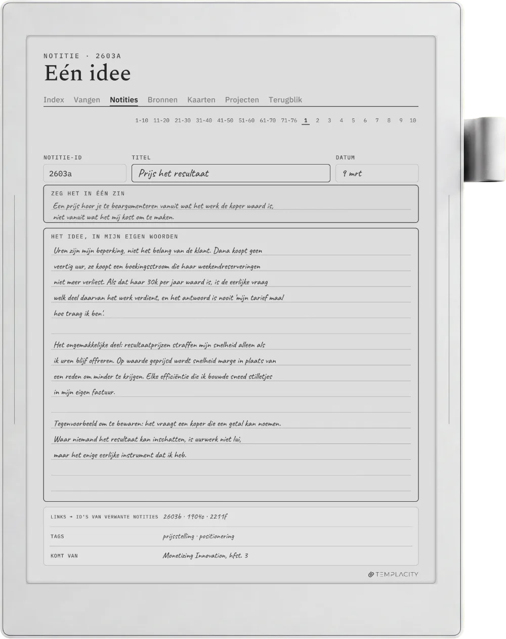 The Planner op de Supernote Manta