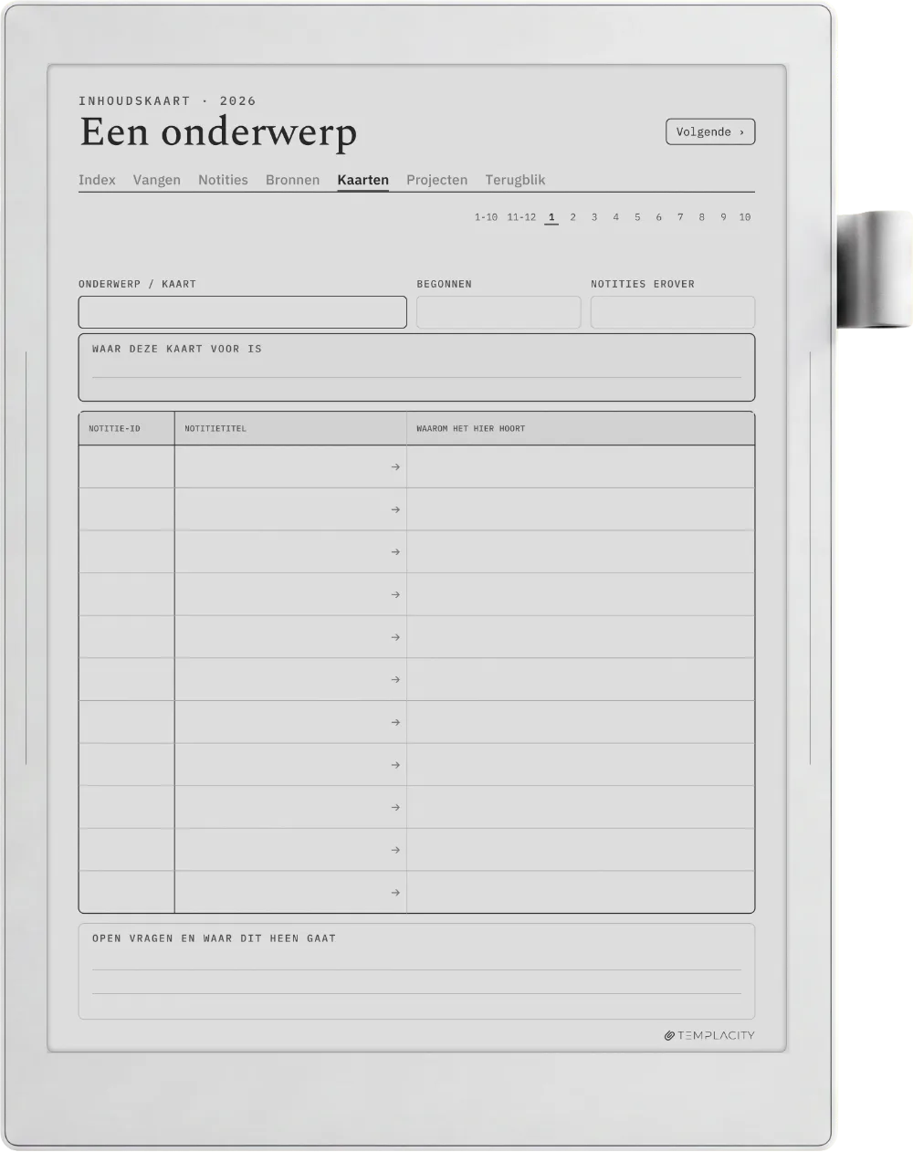The Planner · Zettelkasten Supernote Manta pagina 3