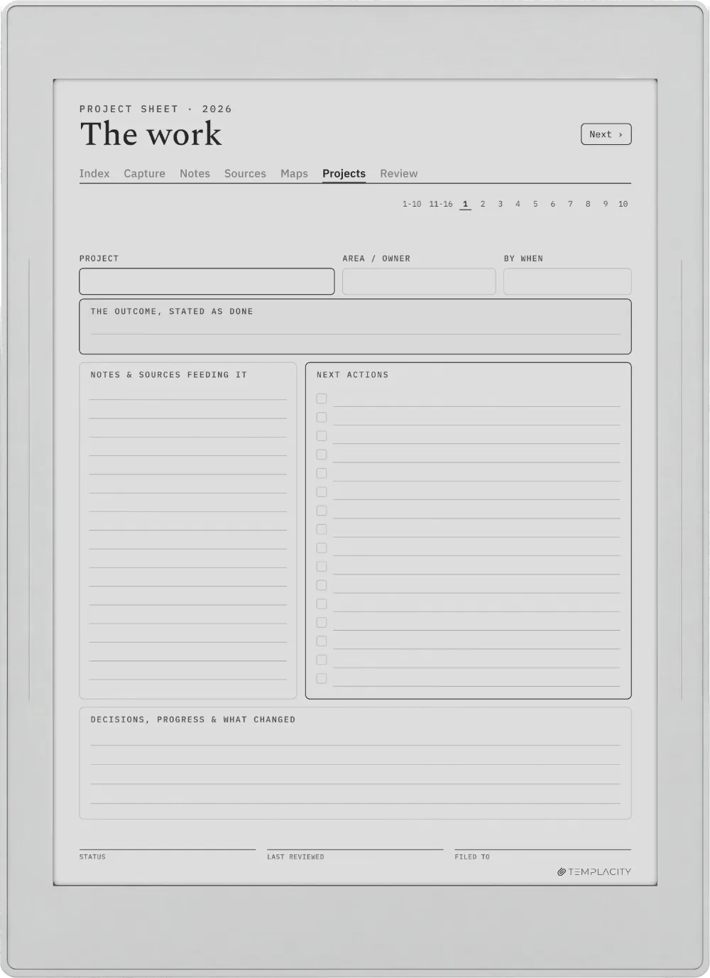 The Planner · Zettelkasten Supernote Nomad page 4