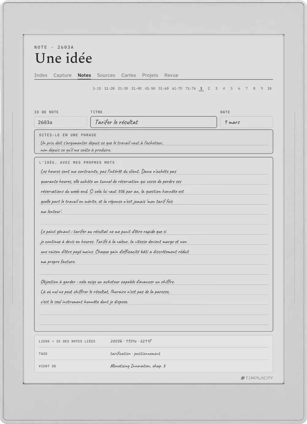 Le Planner sur la Supernote Nomad