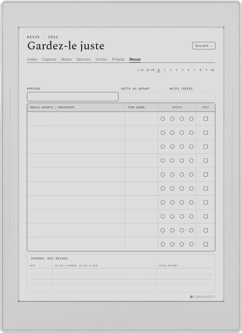 The Planner · Zettelkasten Supernote Nomad page 5