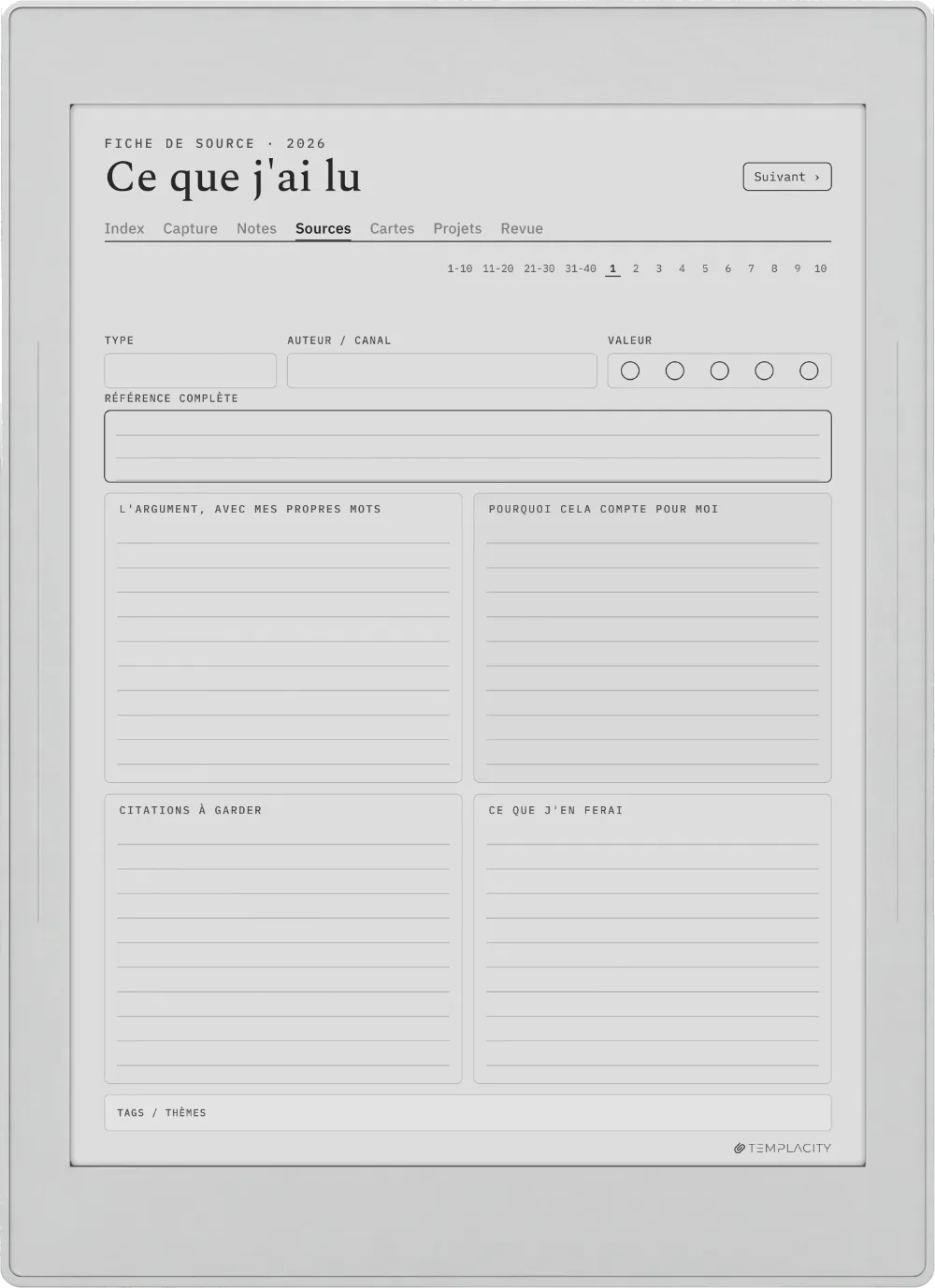The Planner · Zettelkasten Supernote Nomad page 2