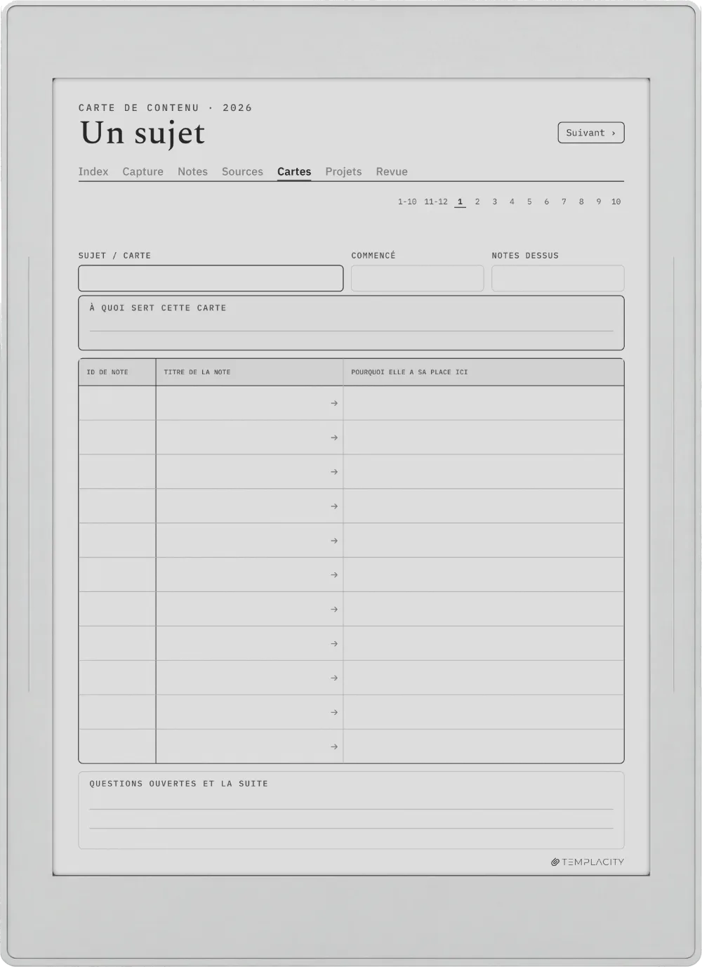 The Planner · Zettelkasten Supernote Nomad page 3