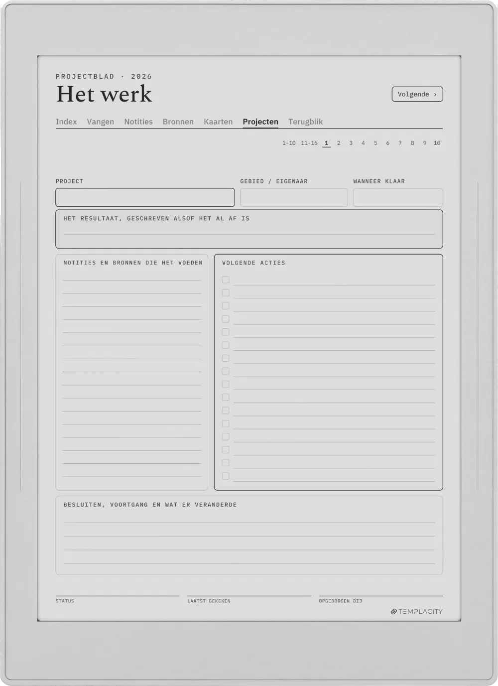 The Planner · Zettelkasten Supernote Nomad pagina 4