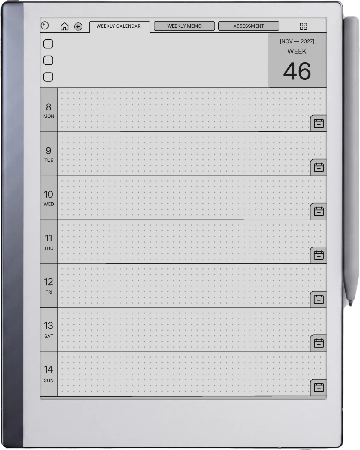 reMarkable 2 Weekly Planner The Weekly Planner page 3