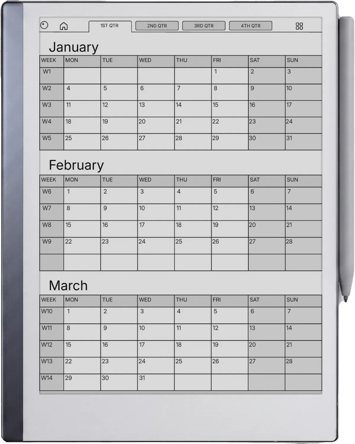 reMarkable 2 Weekly Planner The Weekly Planner page 6
