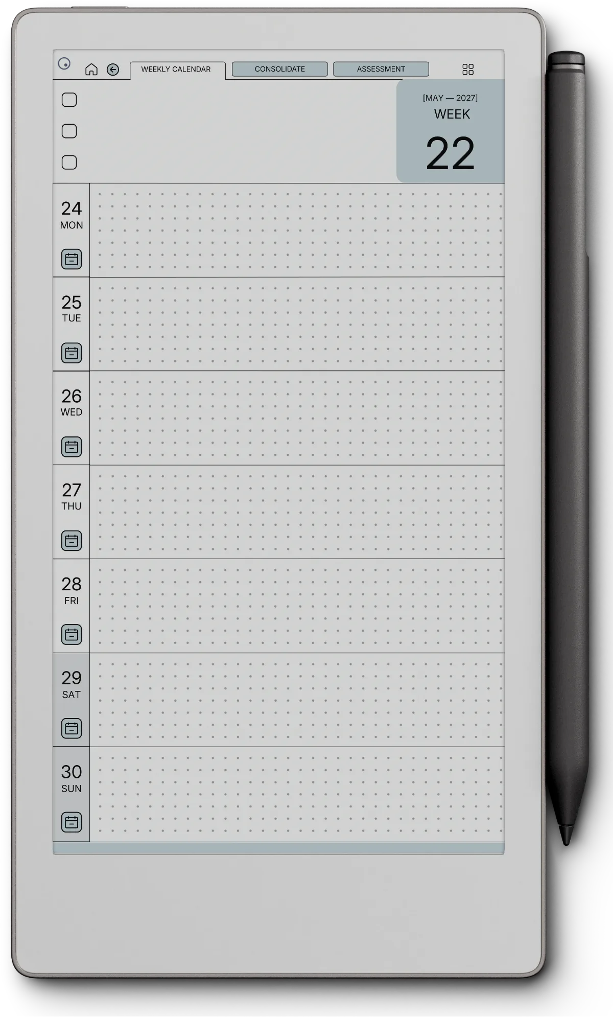 reMarkable Paper Pro Move Daily Planner