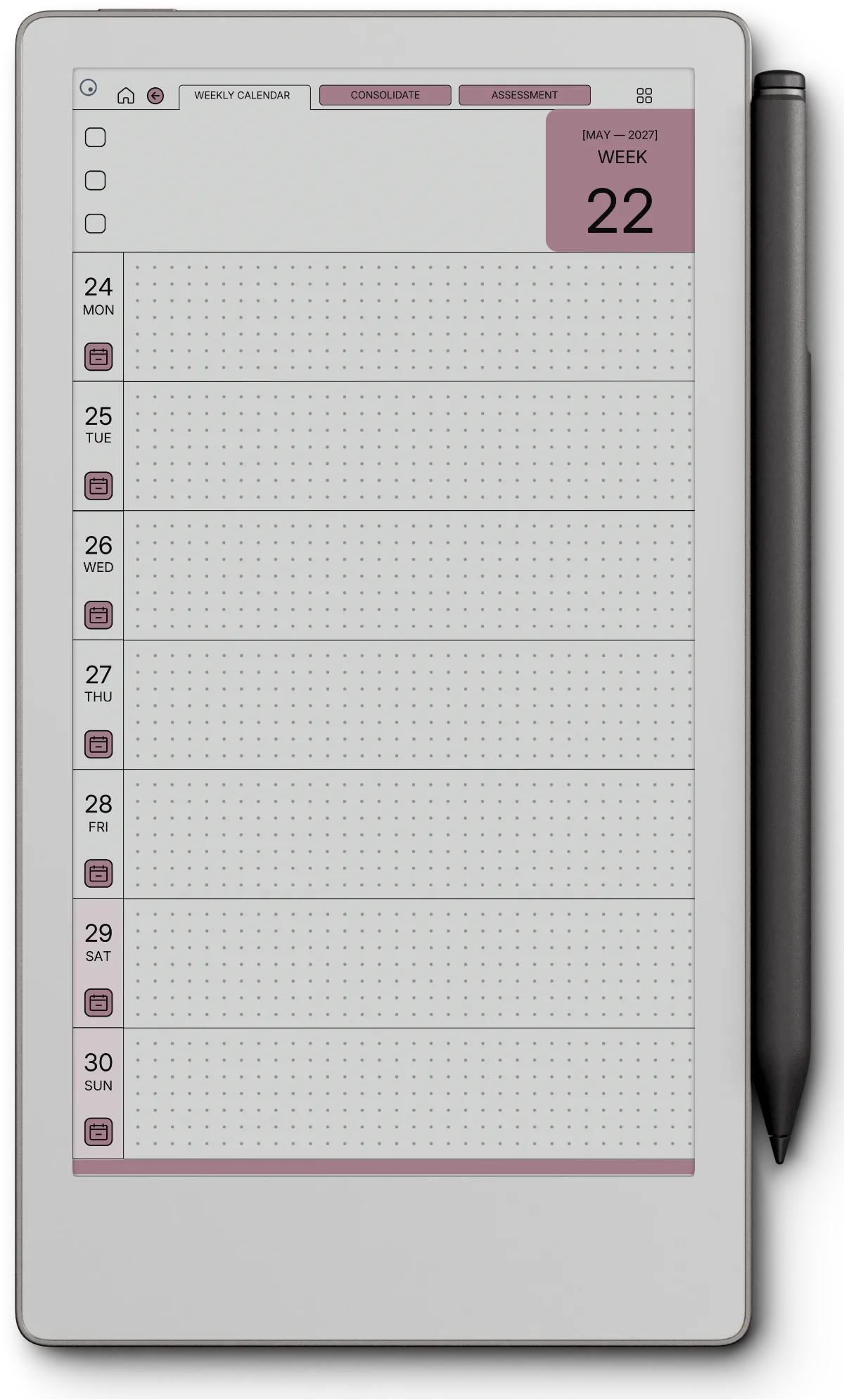 Daily Planner reMarkable Paper Pro Move page 1