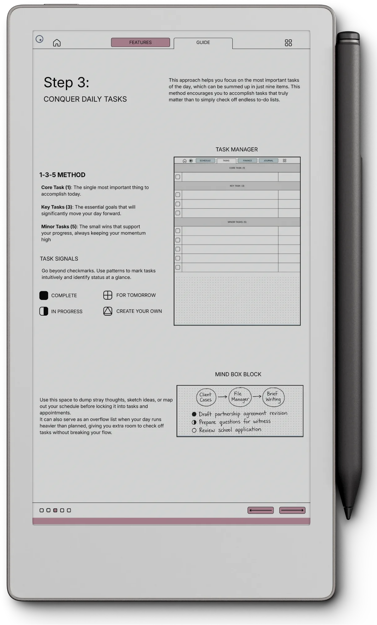 Daybook reMarkable Paper Pro Move page 1
