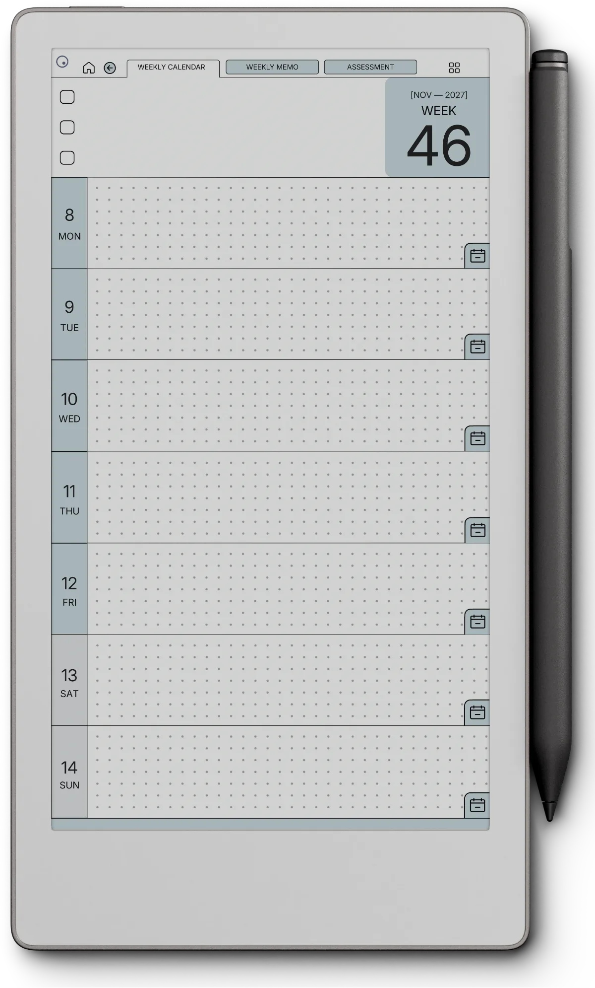Weekly Planner reMarkable Paper Pro Move page 3