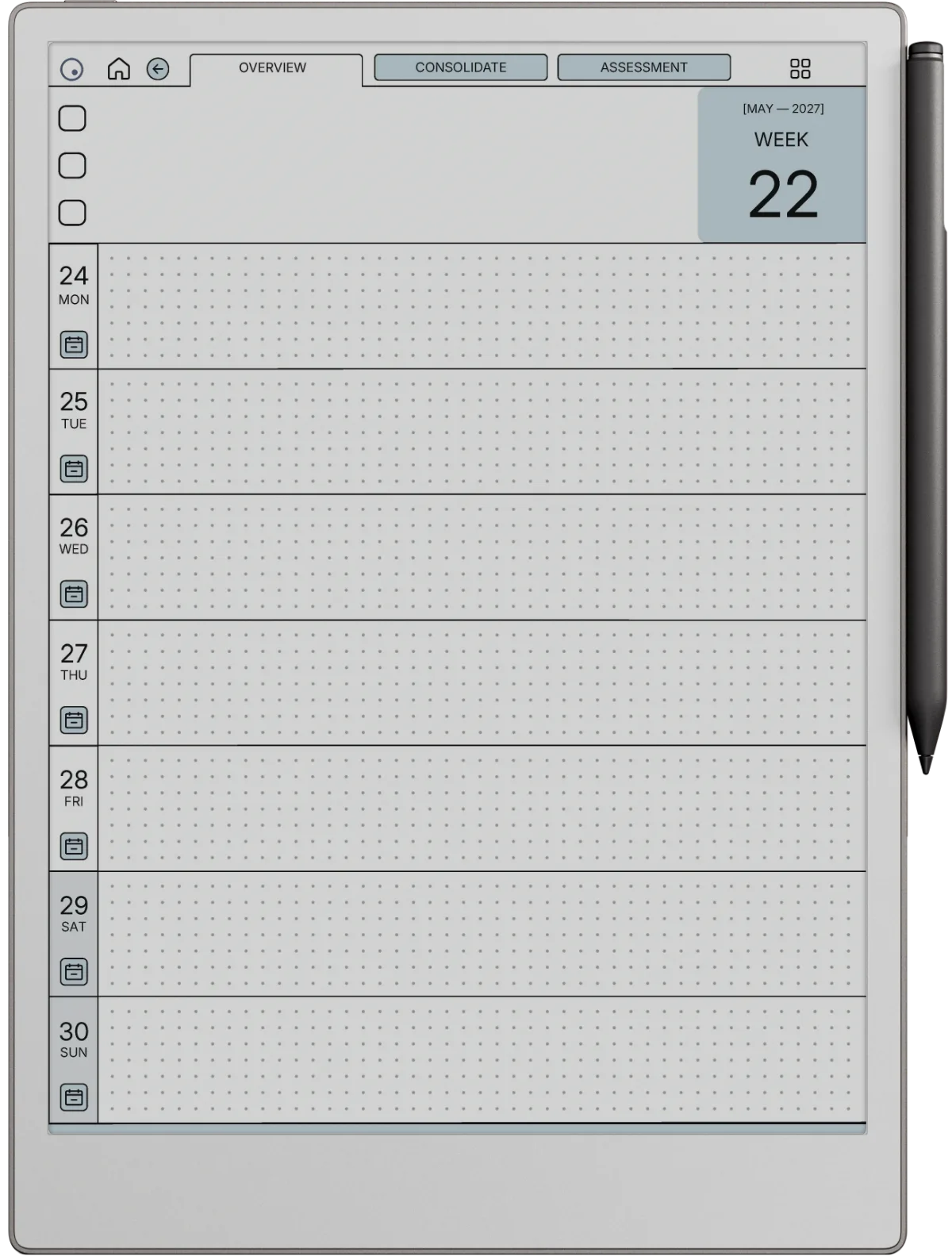 Daily Planner reMarkable Paper Pro page 1