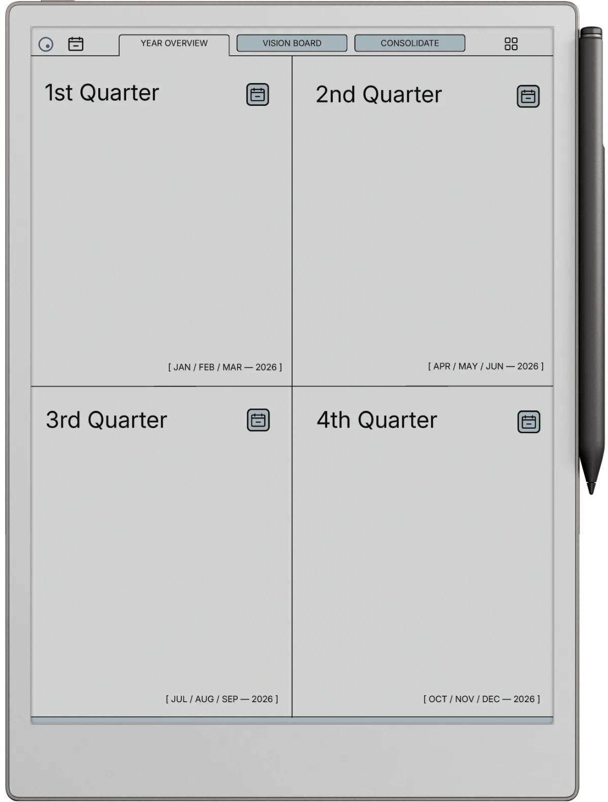 Daily Planner reMarkable Paper Pro page 2