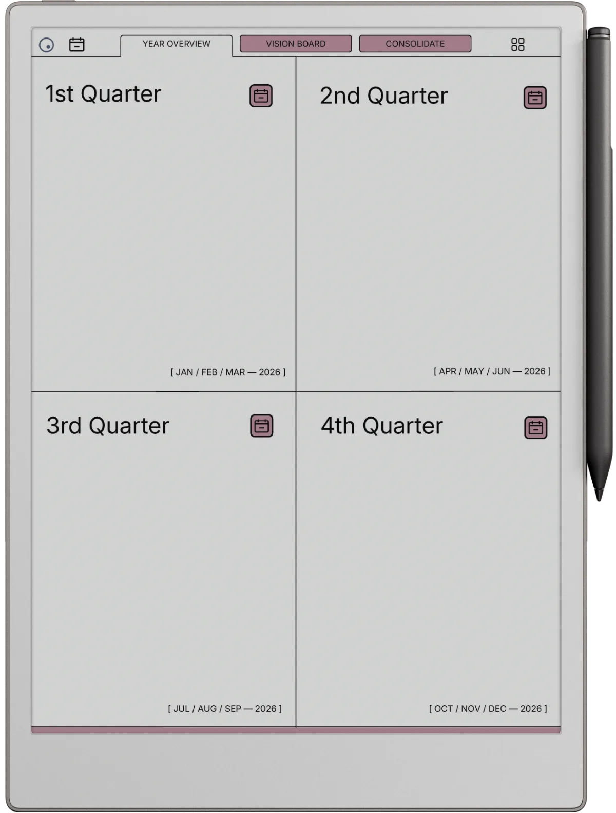 Daily Planner reMarkable Paper Pro page 2