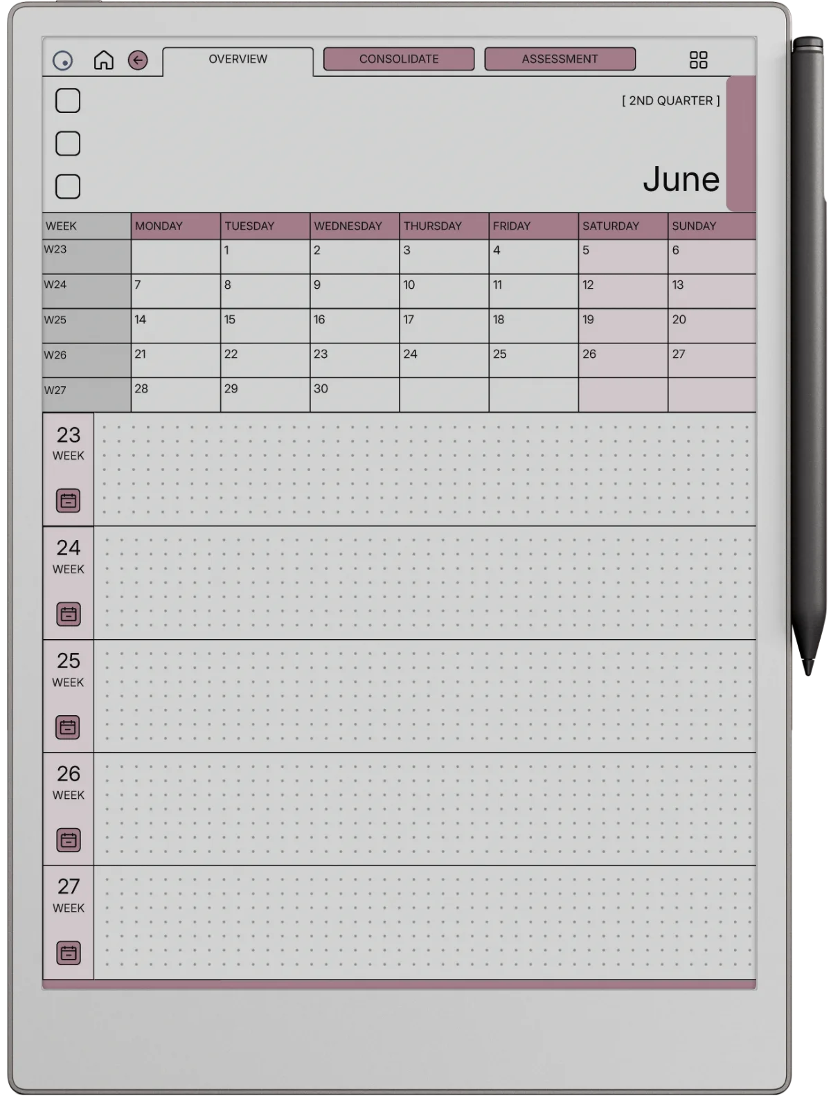 Daily Planner reMarkable Paper Pro page 3