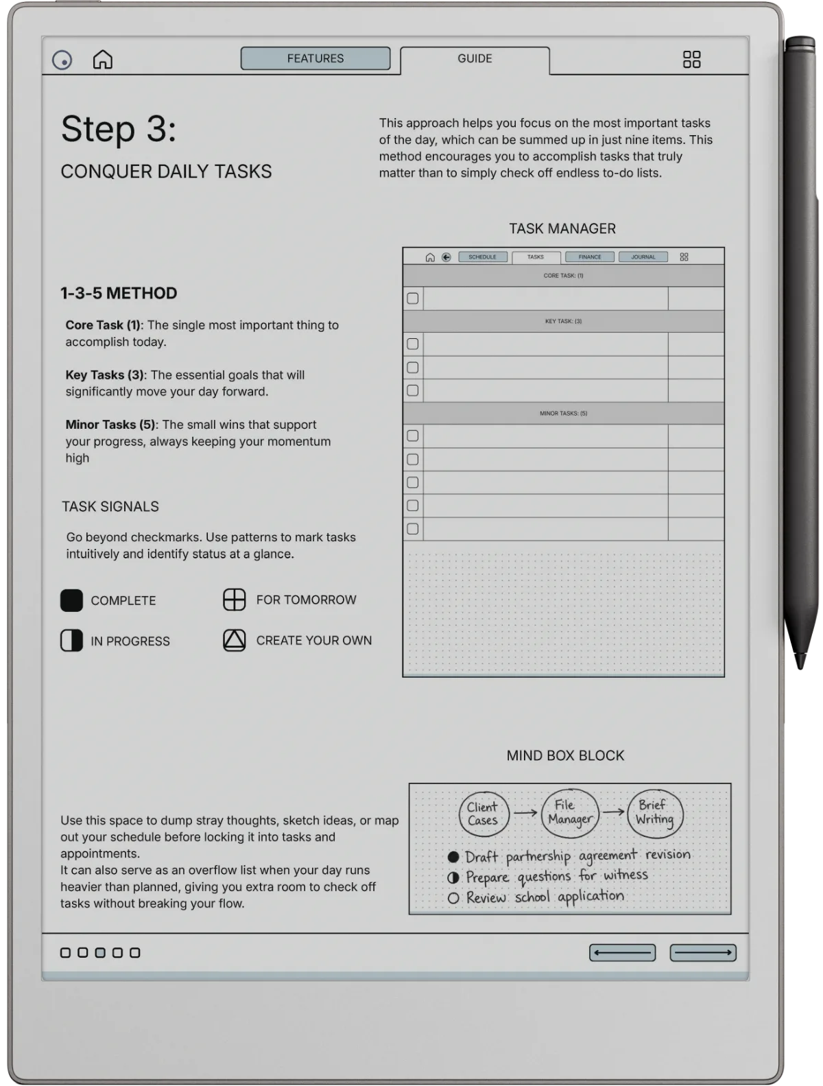 Daybook reMarkable Paper Pro page 1