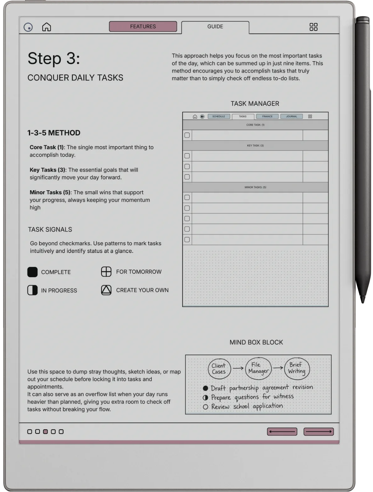 Daybook reMarkable Paper Pro page 1