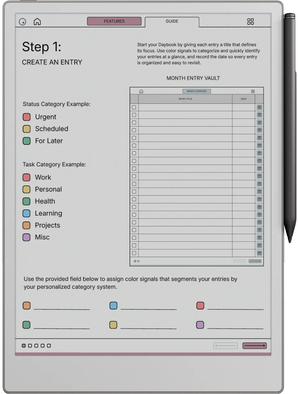 Daybook reMarkable Paper Pro page 3
