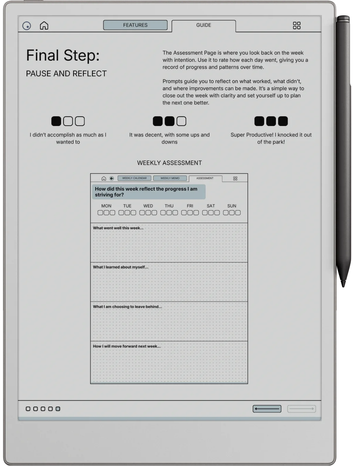 Weekly Planner reMarkable Paper Pro page 2