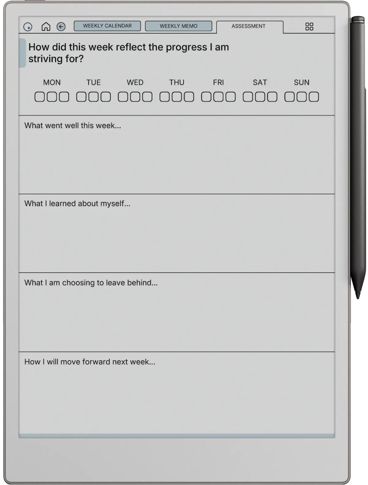 Weekly Planner reMarkable Paper Pro page 5