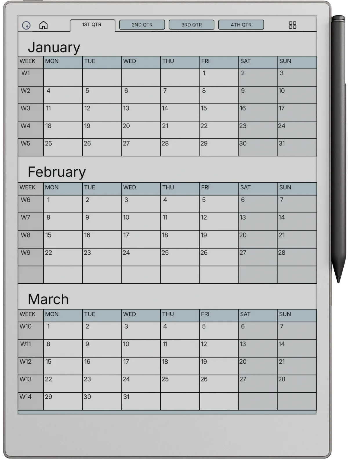 reMarkable Paper Pro Weekly Planner The Weekly Planner page 6