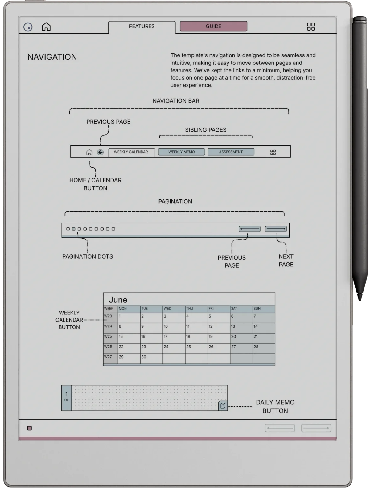 reMarkable Paper Pro Weekly Planner
