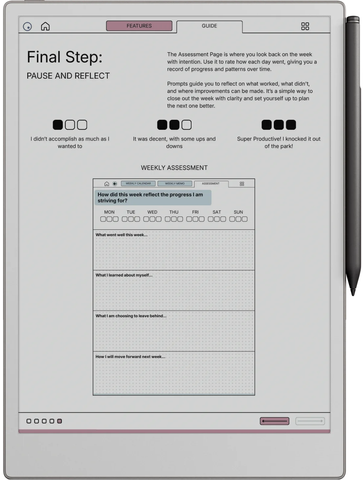 Weekly Planner reMarkable Paper Pro page 2