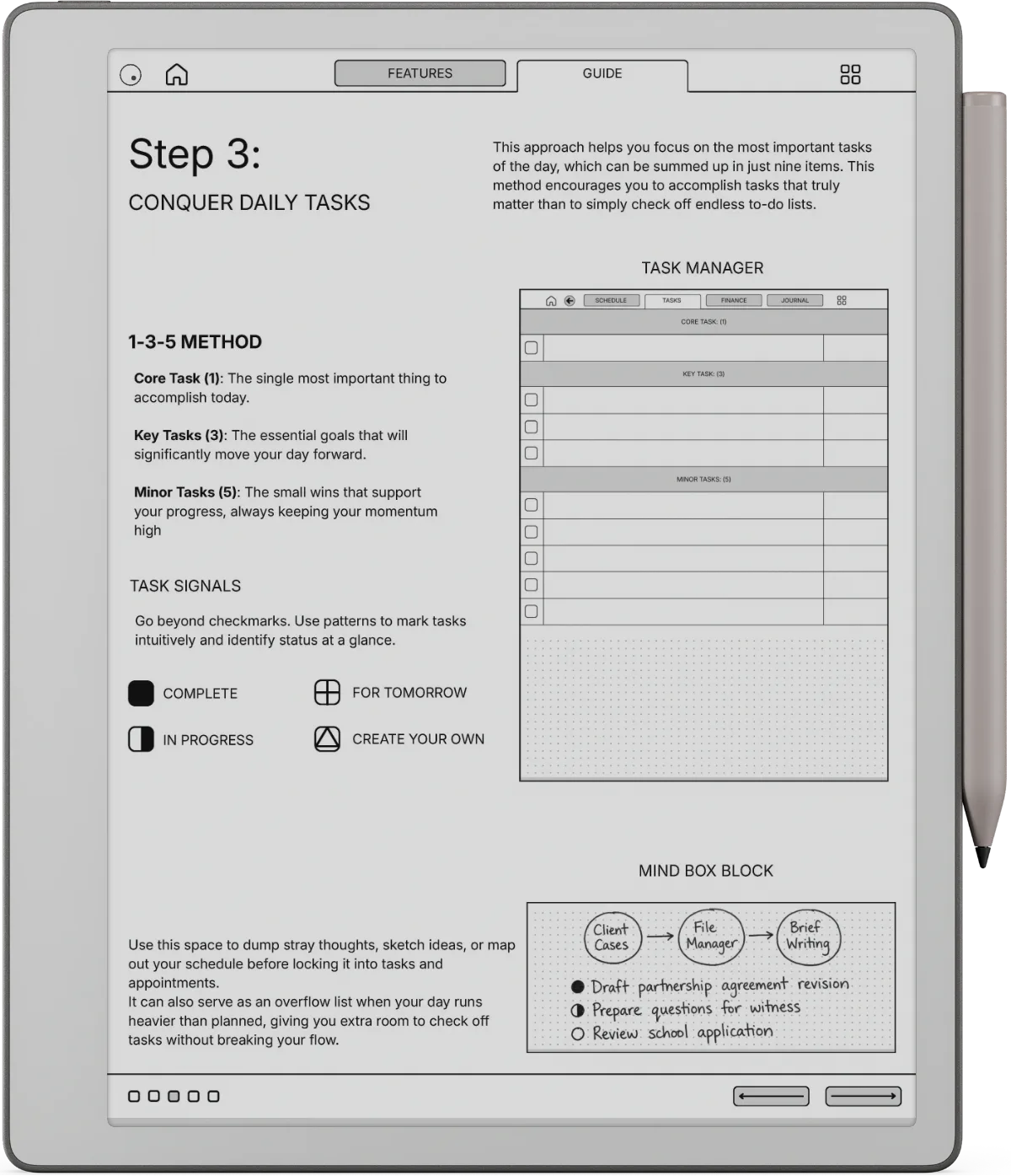 Daybook reMarkable Paper Pure page 1
