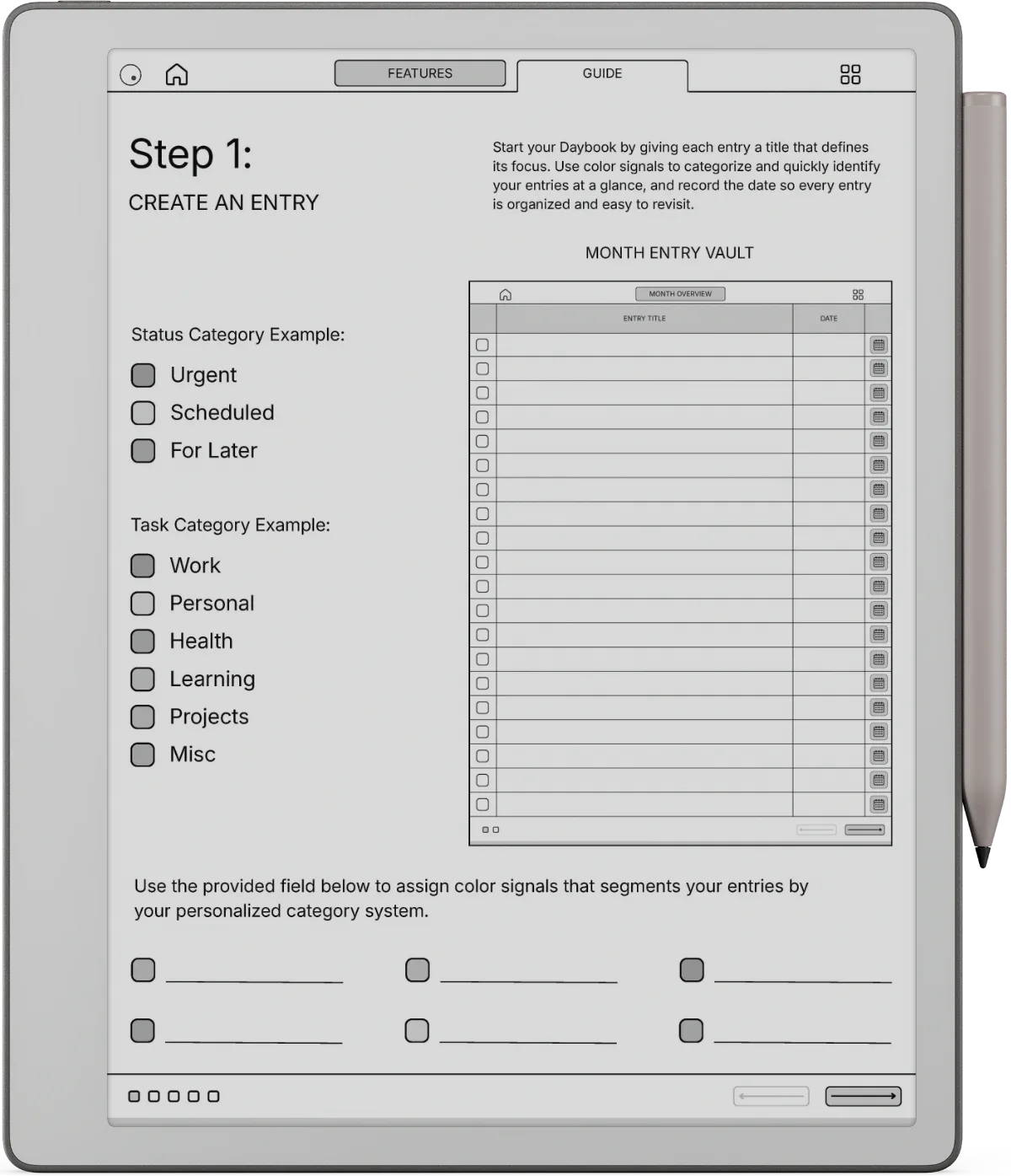 Daybook reMarkable Paper Pure page 3