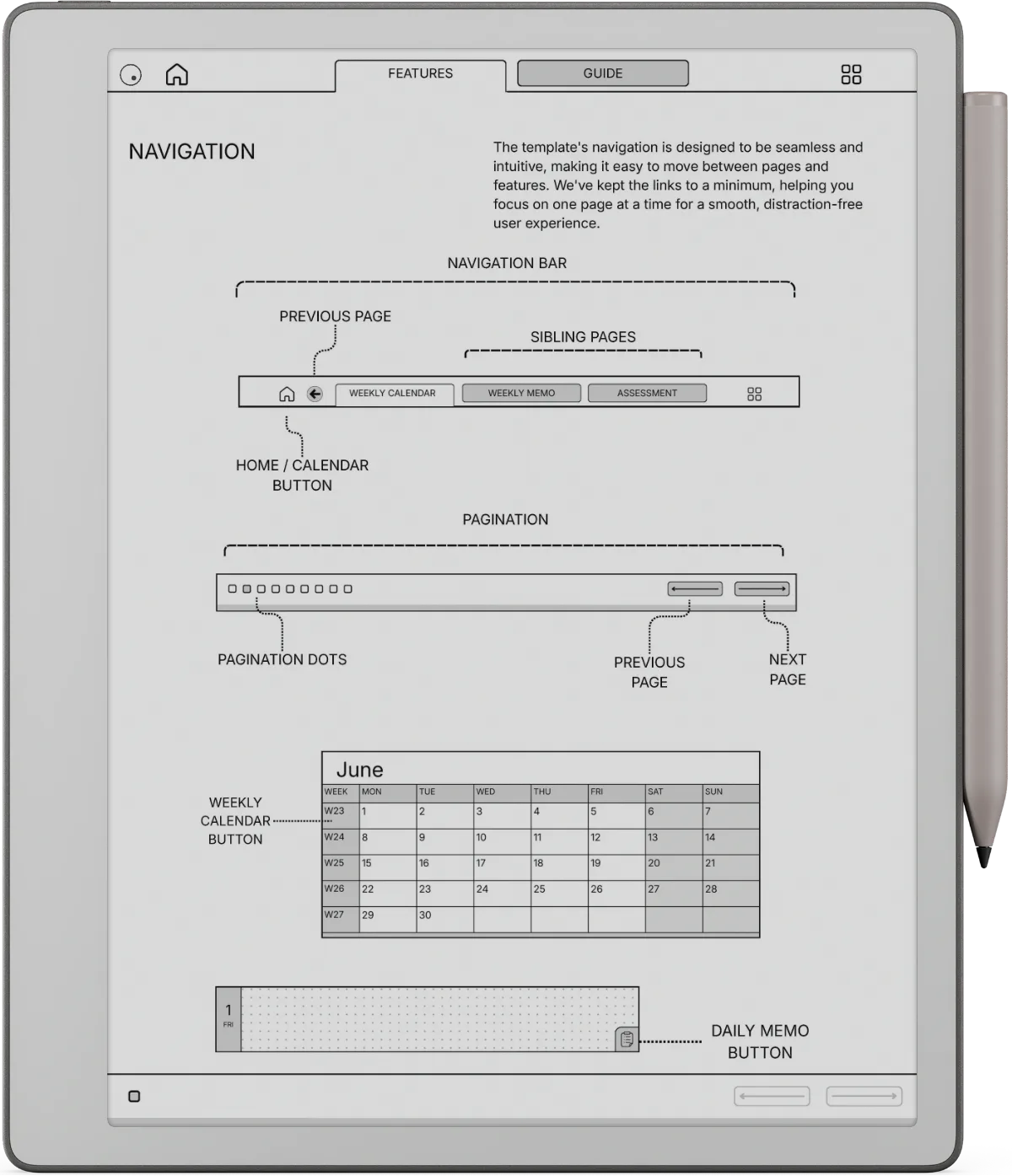 reMarkable Paper Pure Weekly Planner
