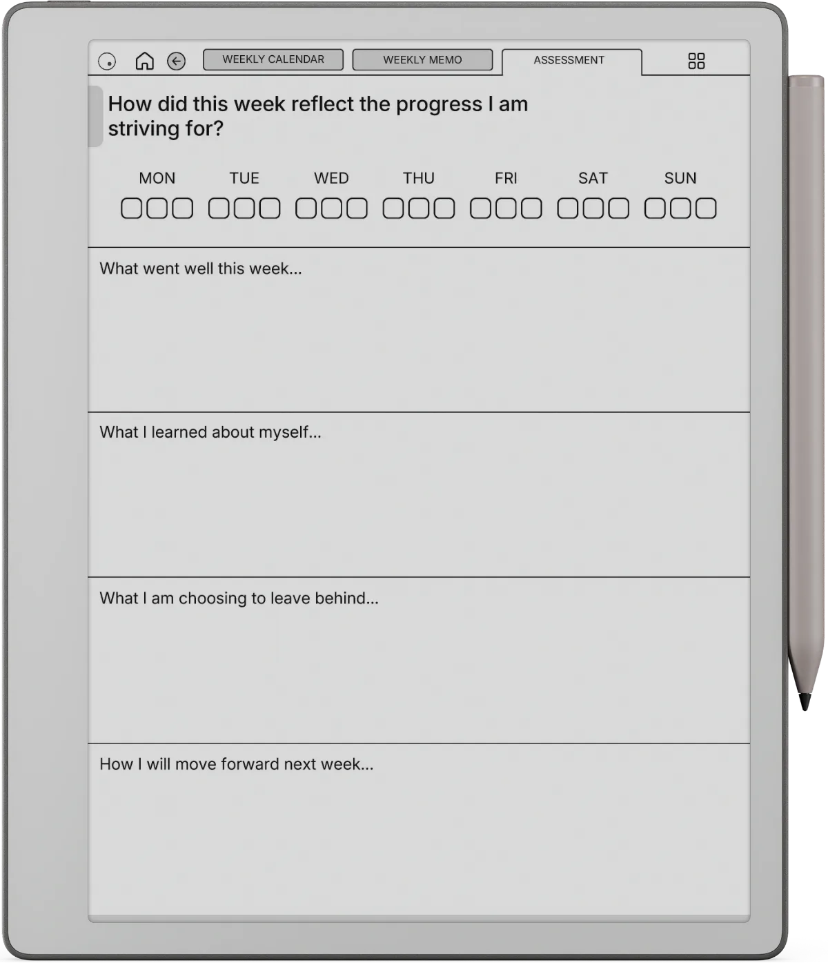 Weekly Planner reMarkable Paper Pure page 5