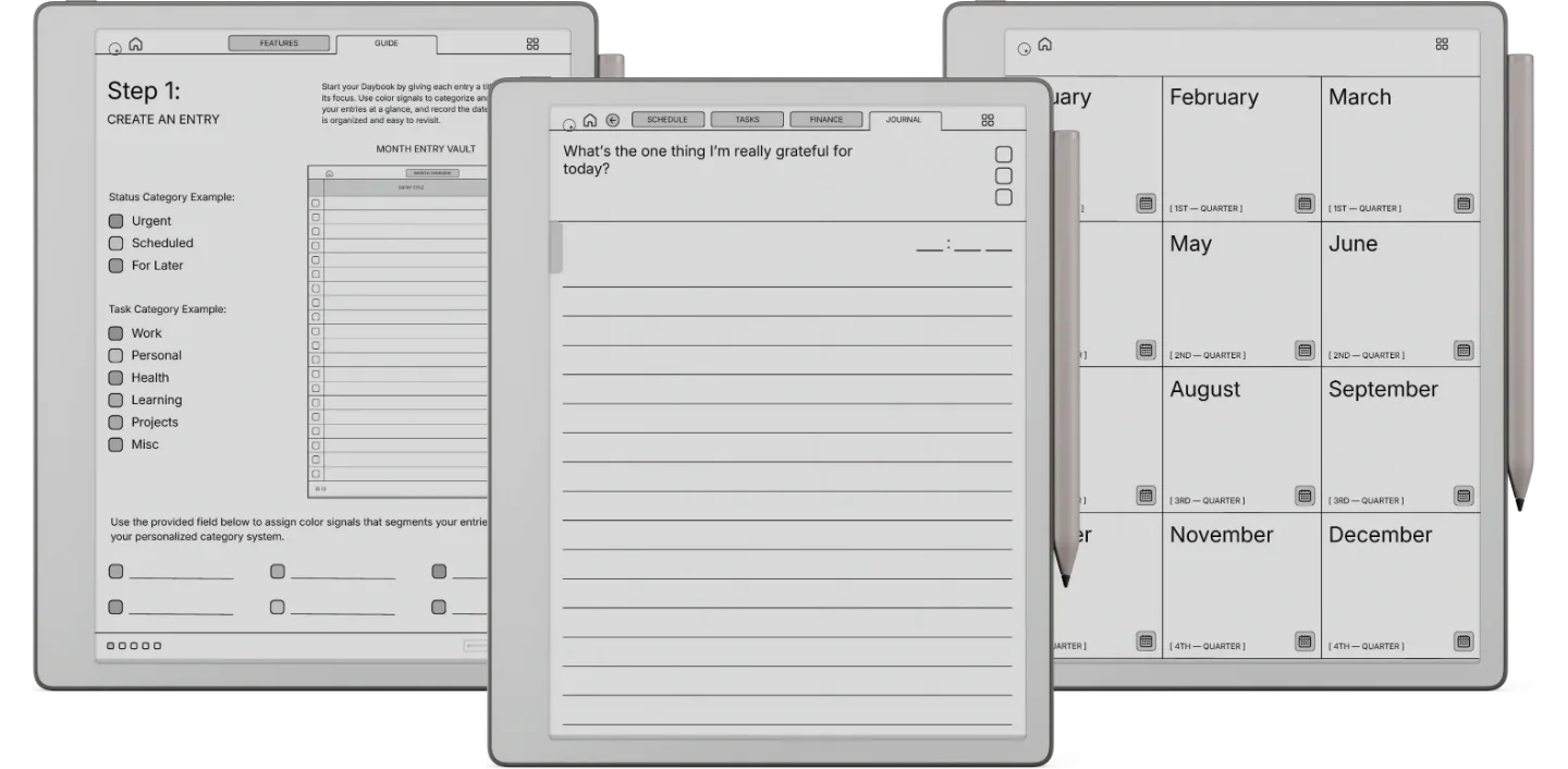 reMarkable Paper Pure Daybook Planner