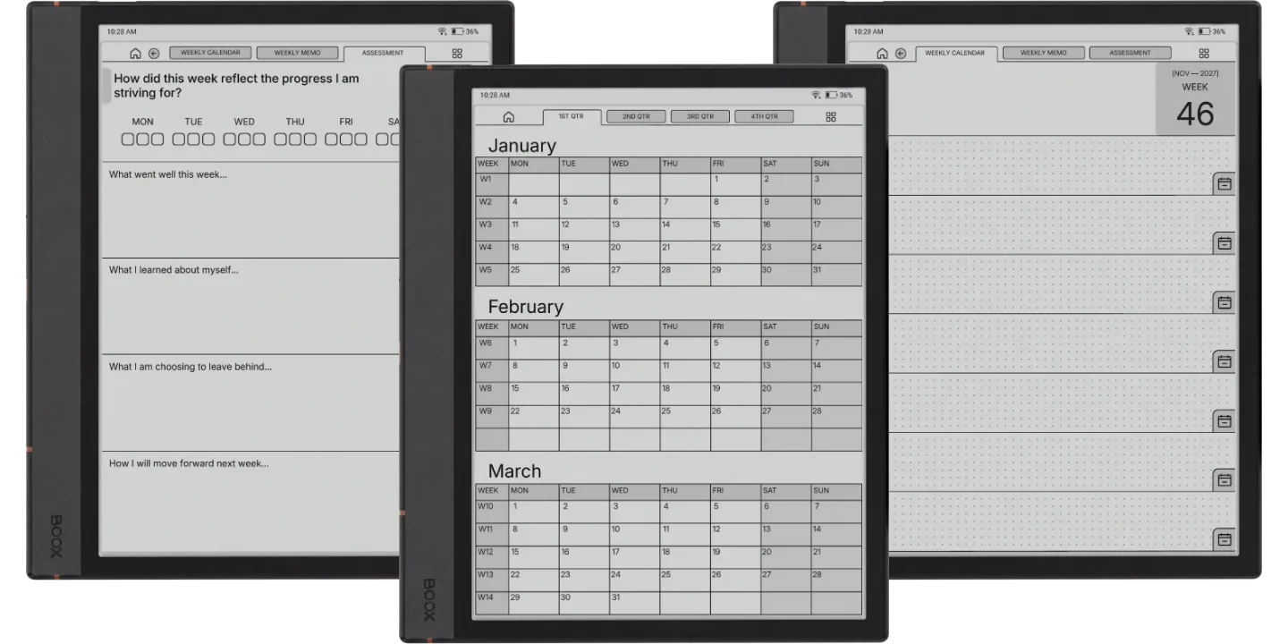 Boox Go 10.3 Weekly Planner