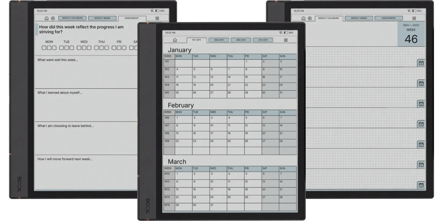 Boox Note Air 4C Weekly Planner