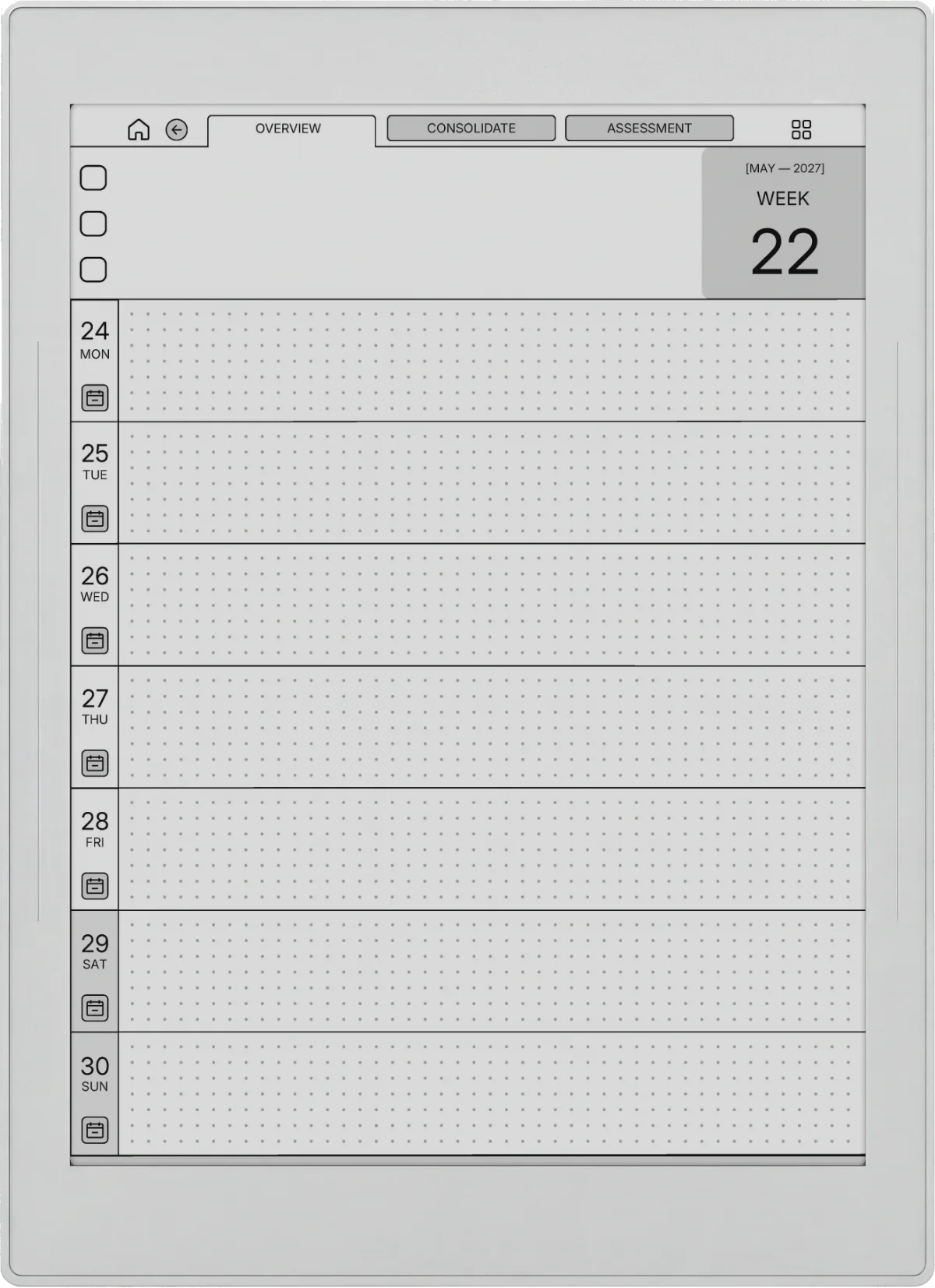 Daily Planner Supernote Nomad page 1