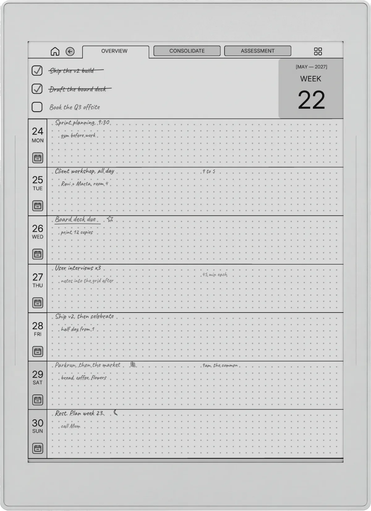 Supernote Nomad Daily Planner