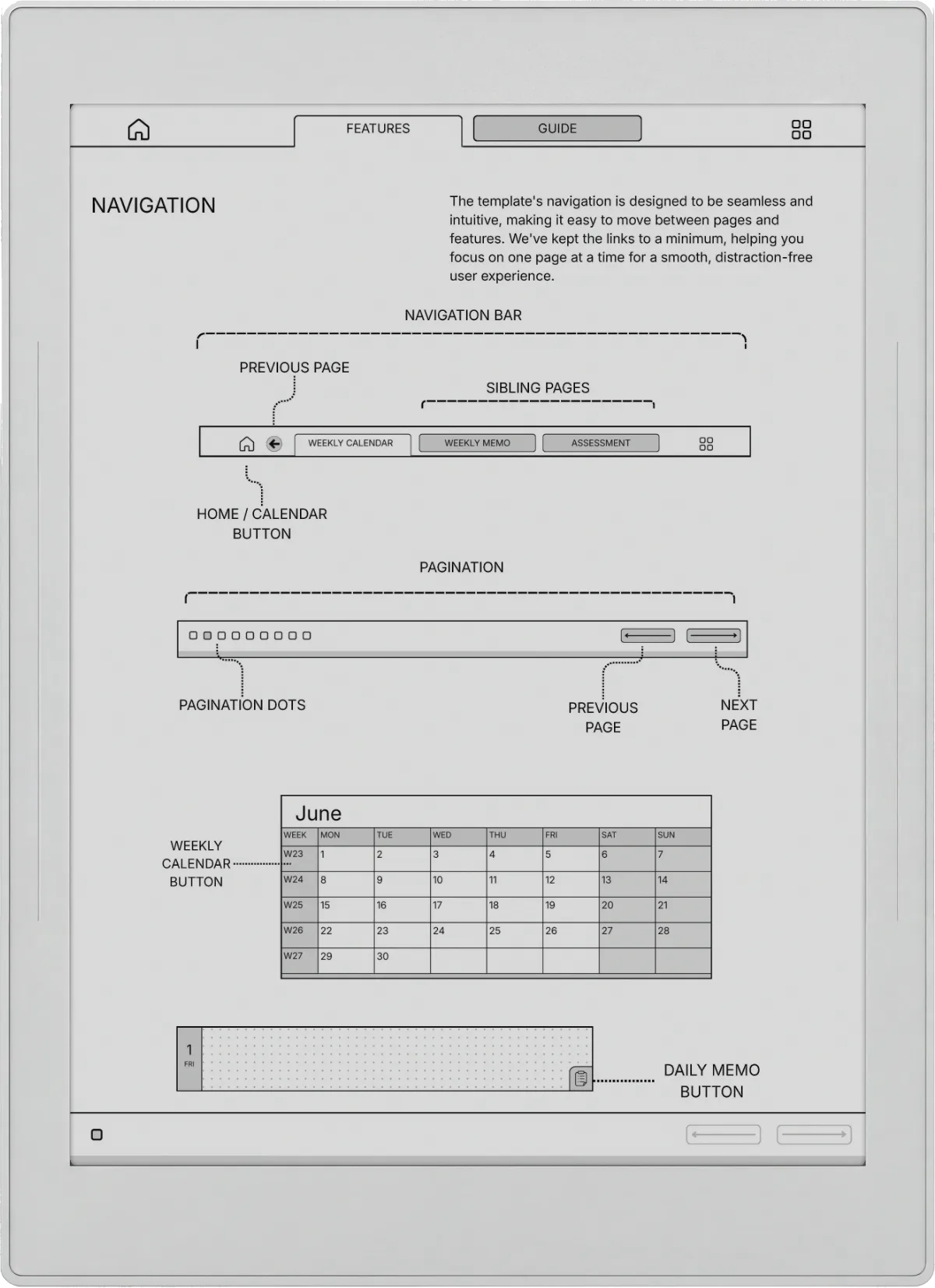 Weekly Planner Supernote Nomad page 1