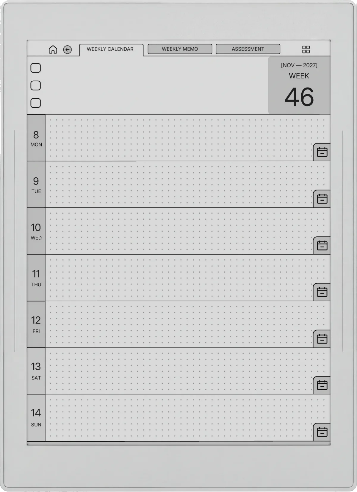 Supernote Nomad Weekly Planner The Weekly Planner page 3