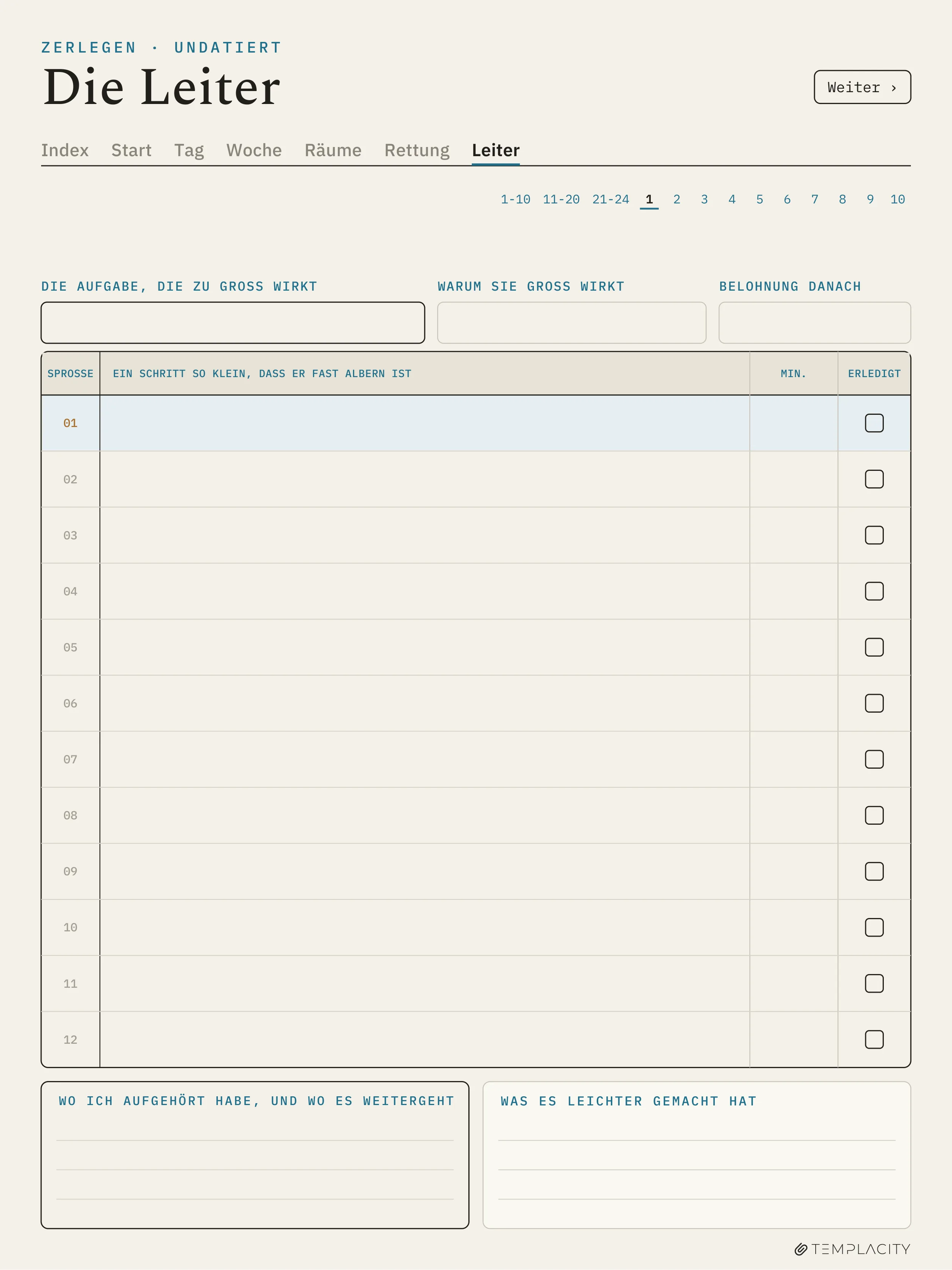The Planner · ADHS-Putzplaner reMarkable Paper Pro Seite 10
