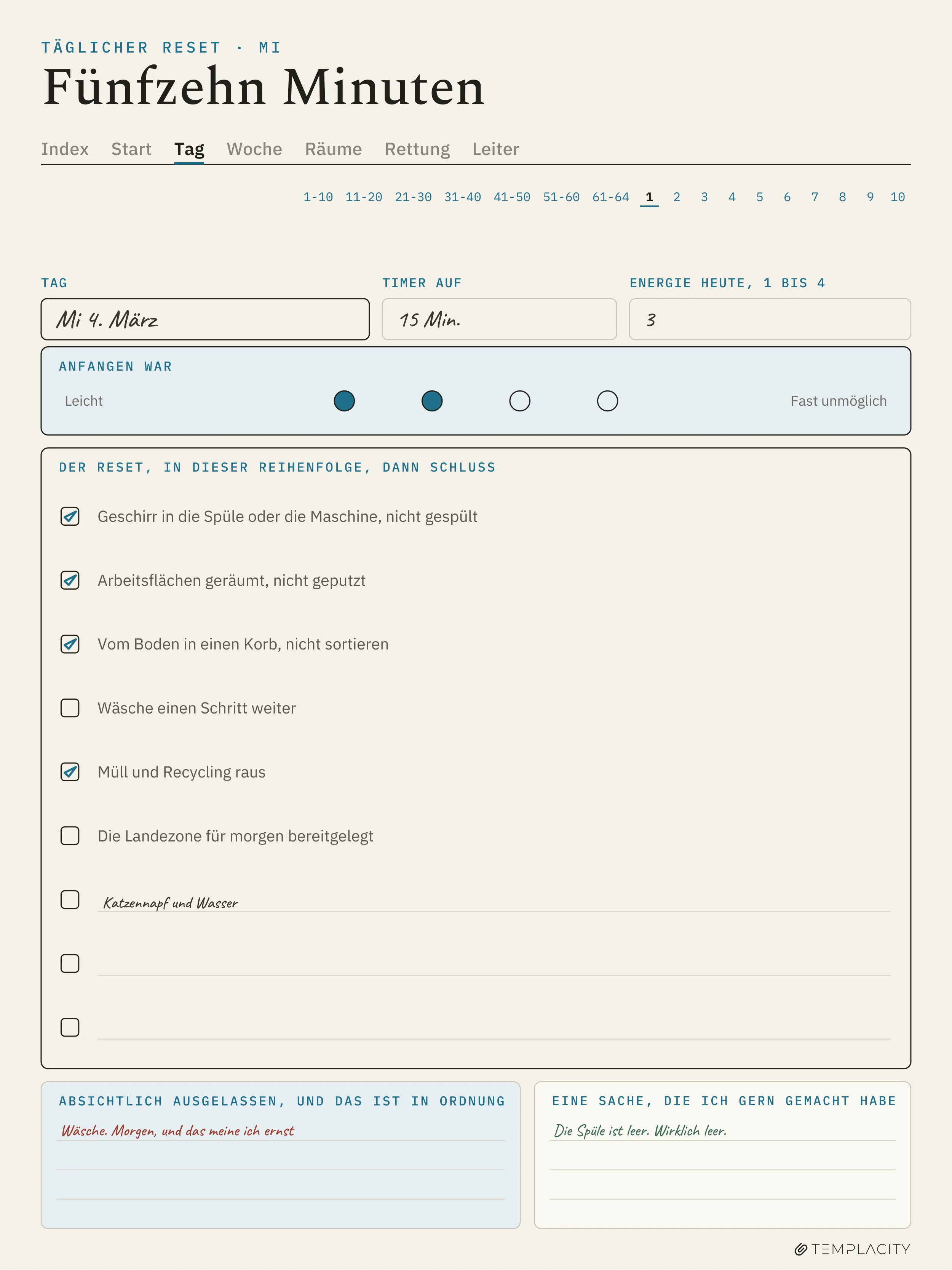 The Planner · ADHS-Putzplaner reMarkable Paper Pro Seite 2