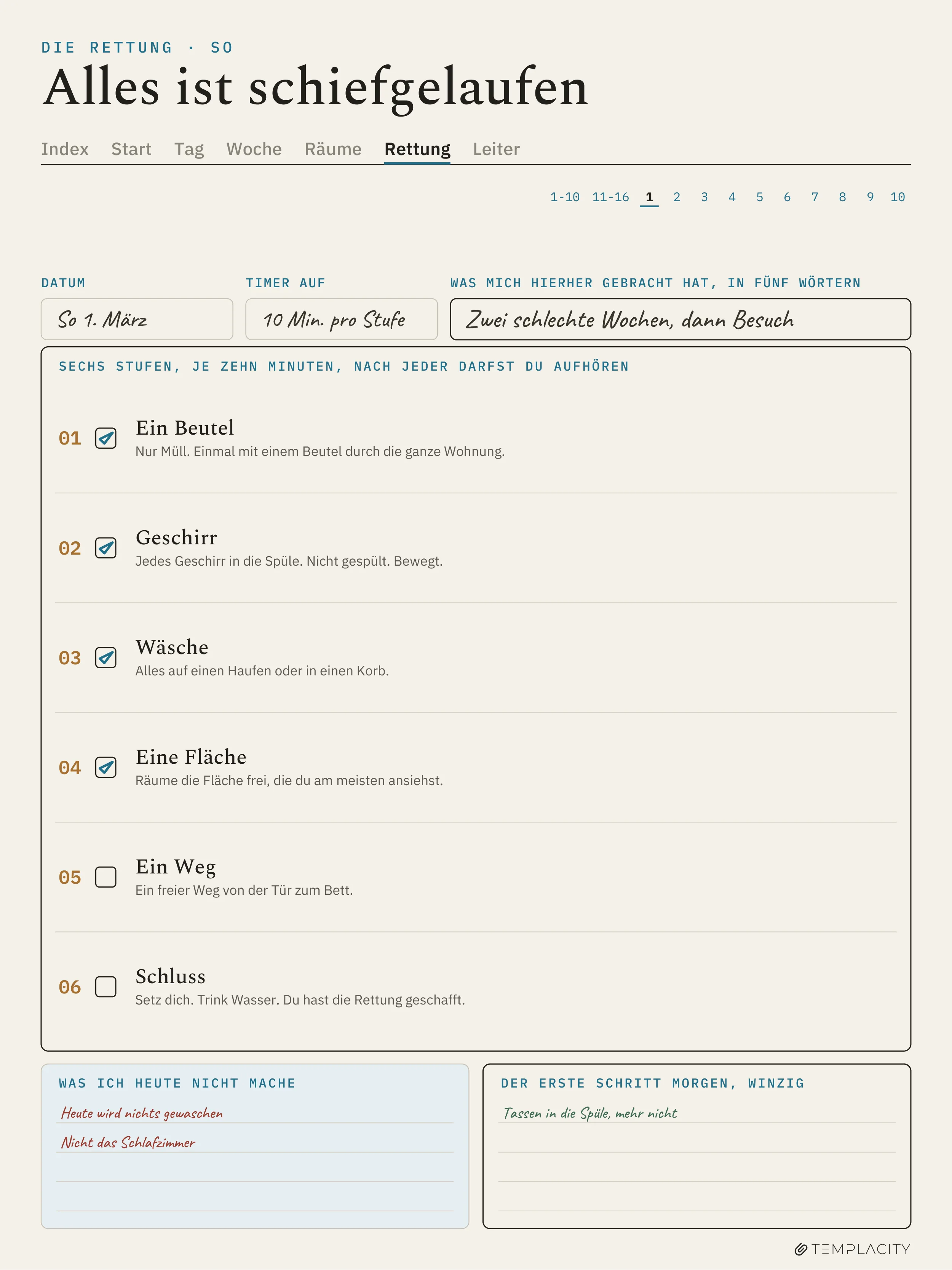 The Planner · ADHS-Putzplaner reMarkable Paper Pro Seite 4