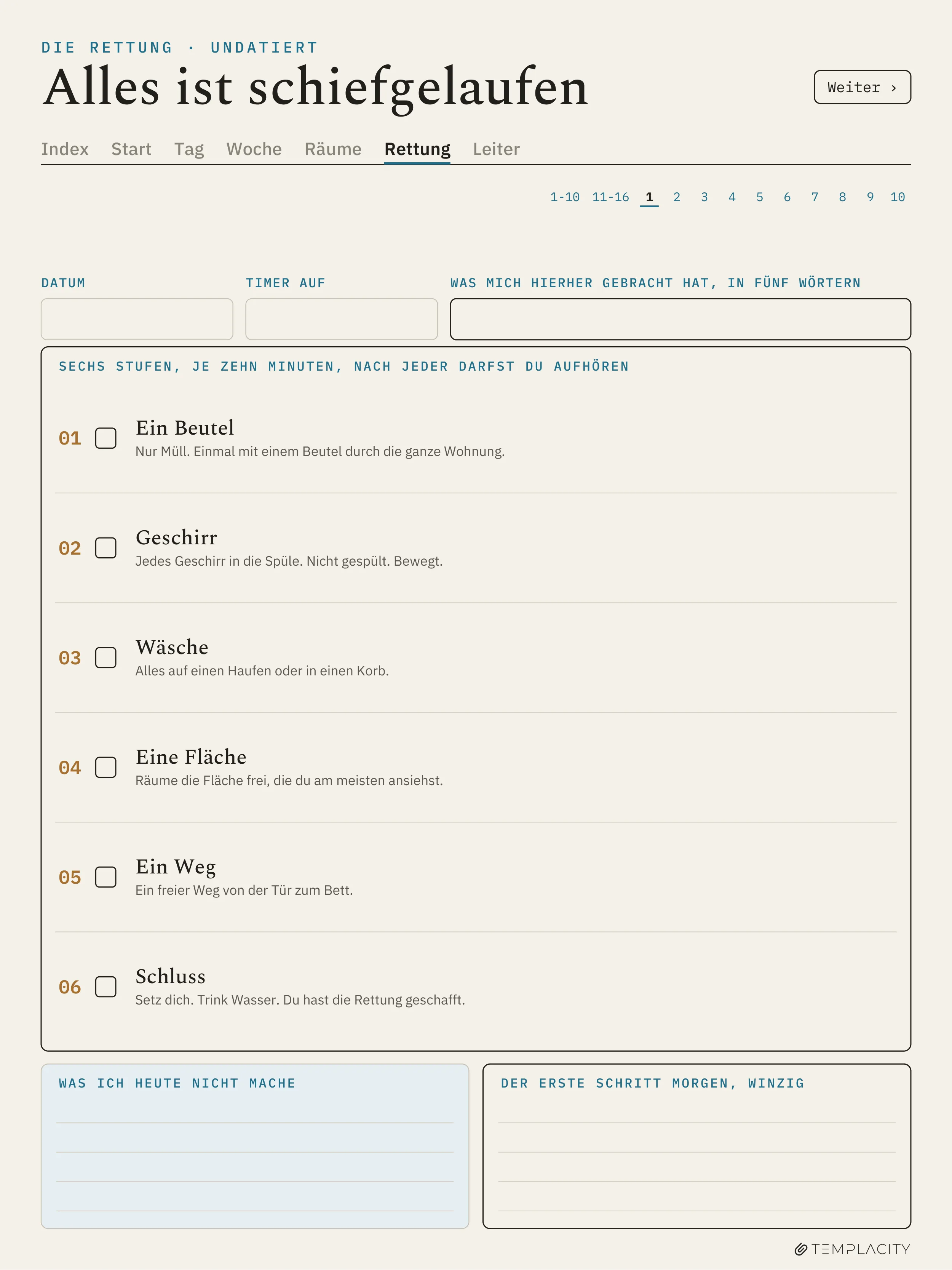 The Planner · ADHS-Putzplaner reMarkable Paper Pro Seite 9