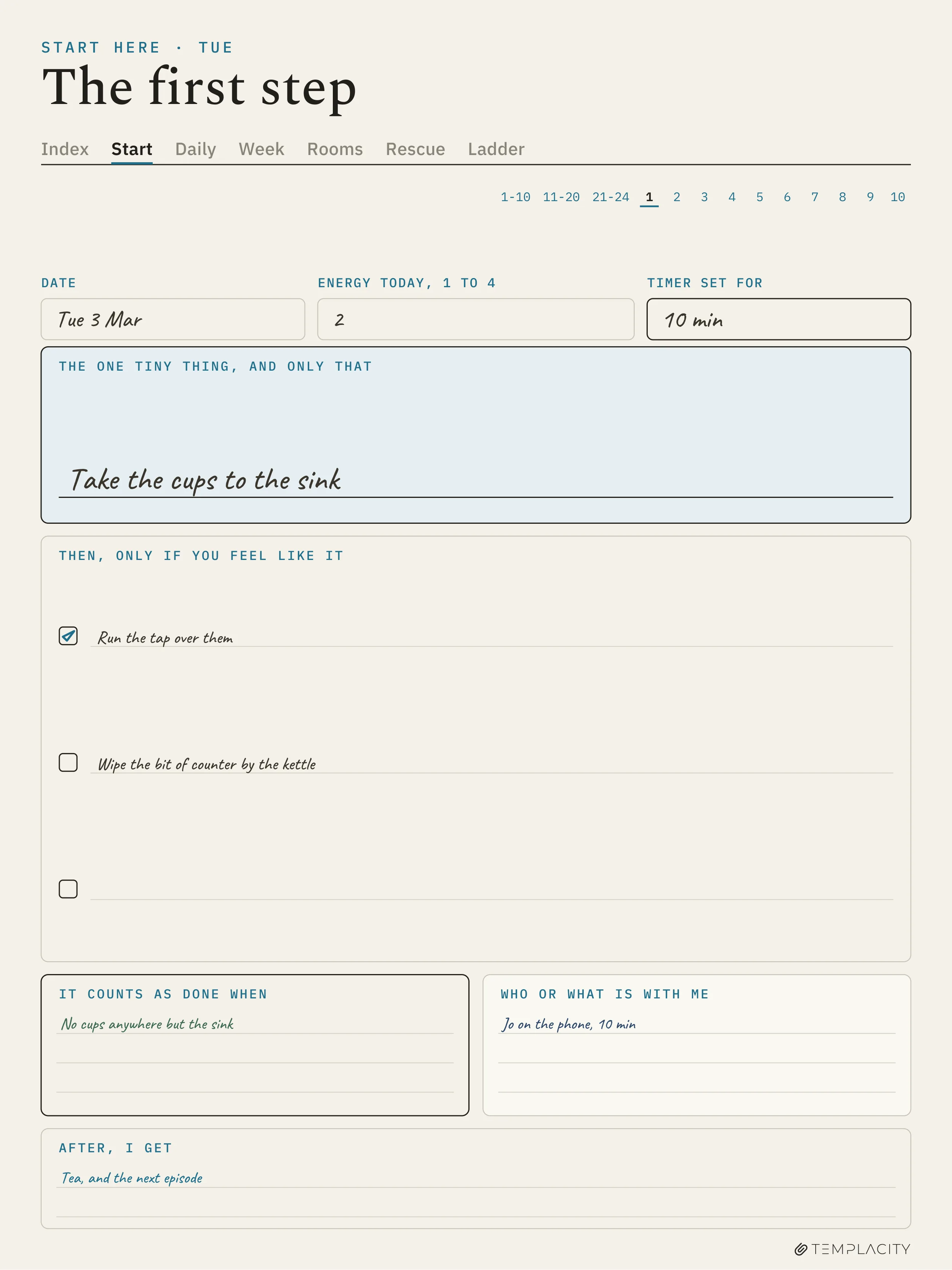The Planner · ADHD Cleaning Planner reMarkable Paper Pro page 1