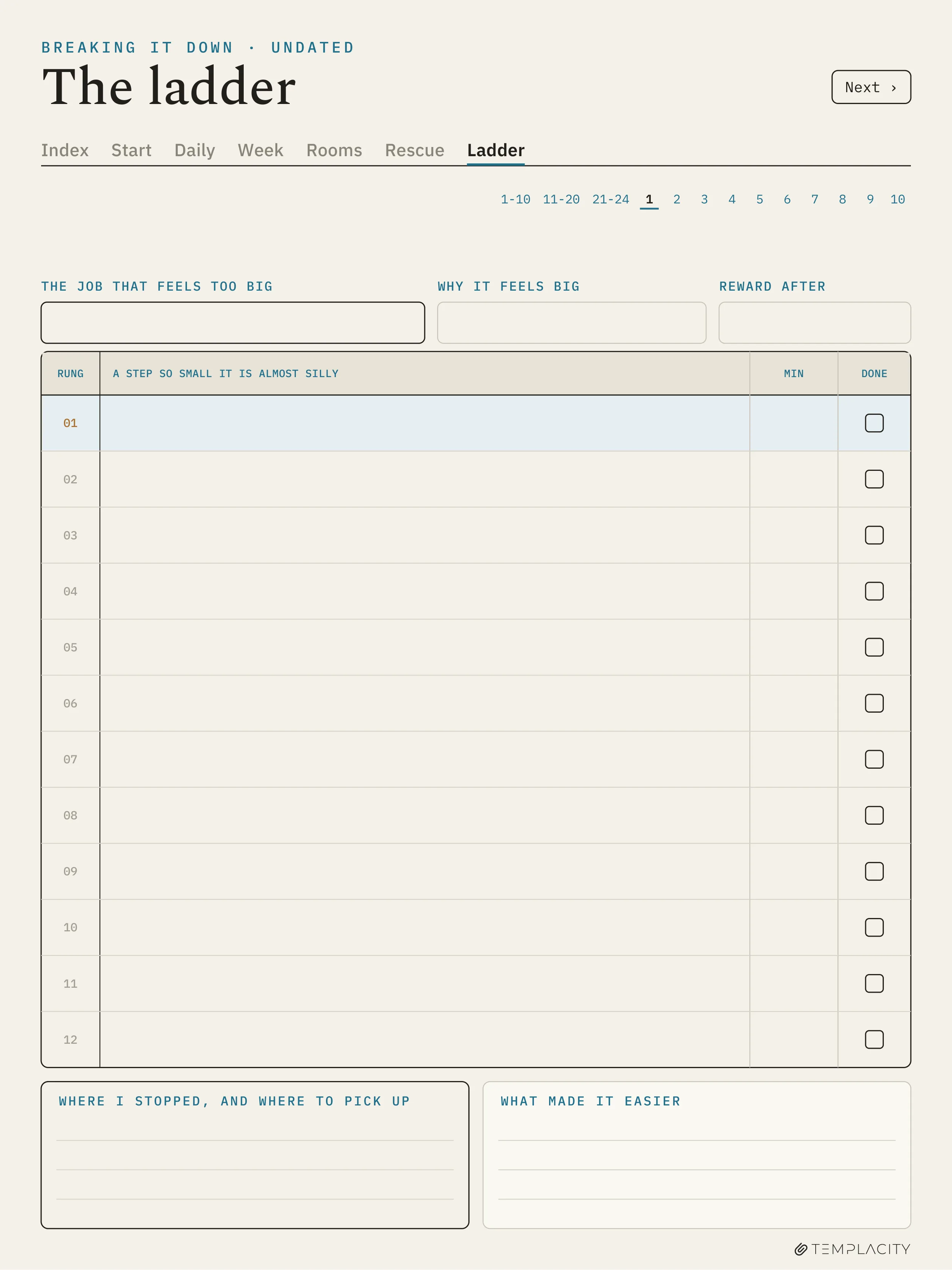 The Planner · ADHD Cleaning Planner reMarkable Paper Pro page 10