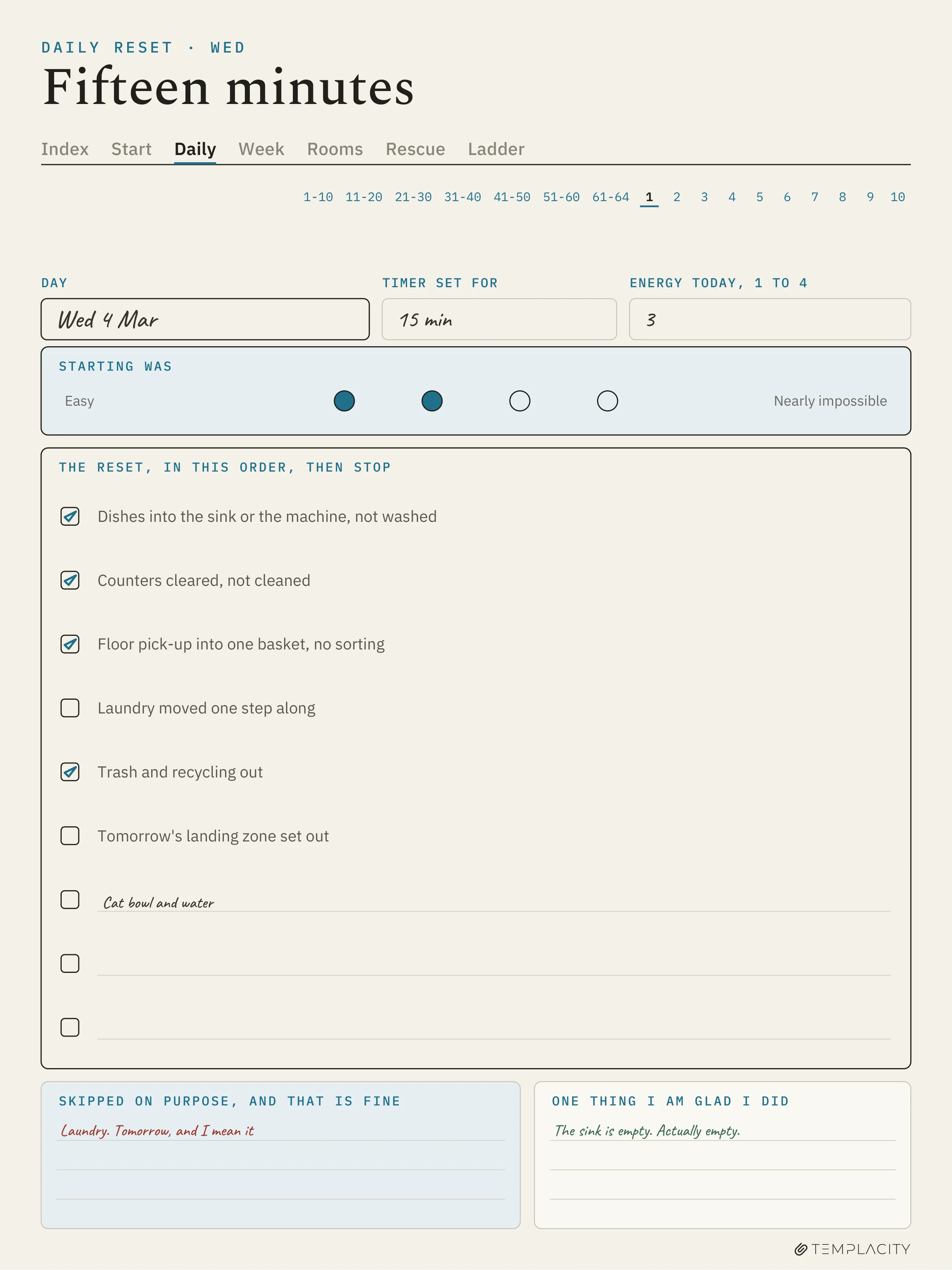 The Planner · ADHD Cleaning Planner reMarkable Paper Pro page 2