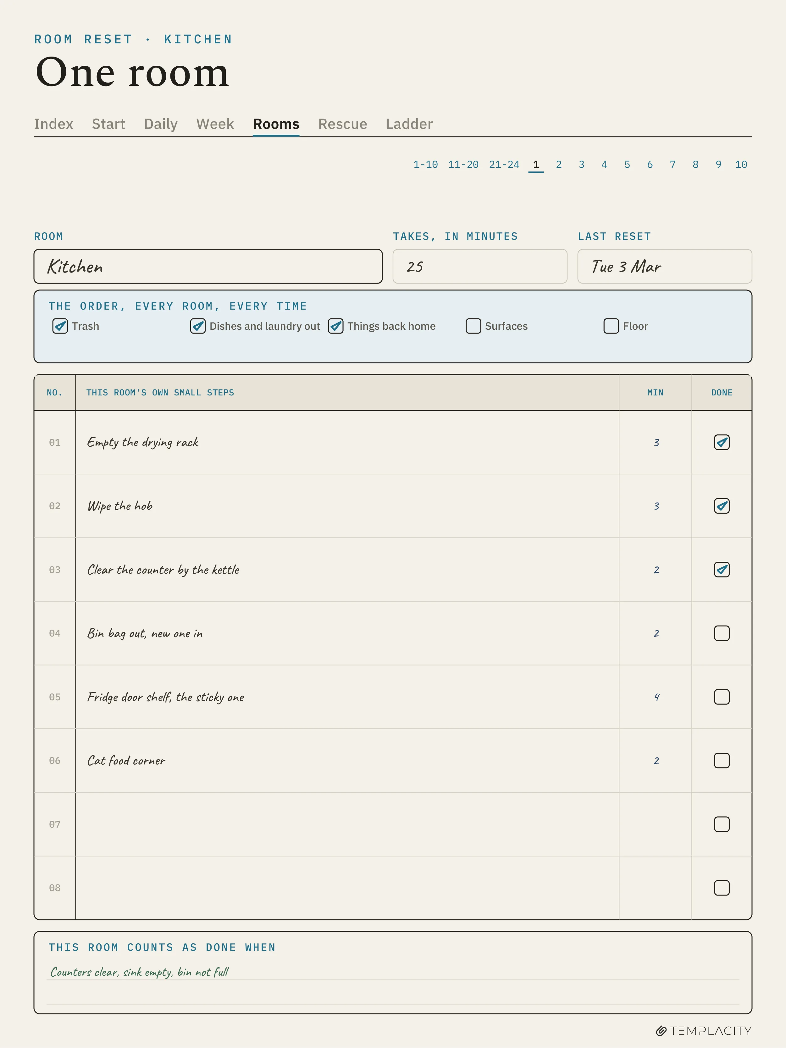 The Planner · ADHD Cleaning Planner reMarkable Paper Pro page 3