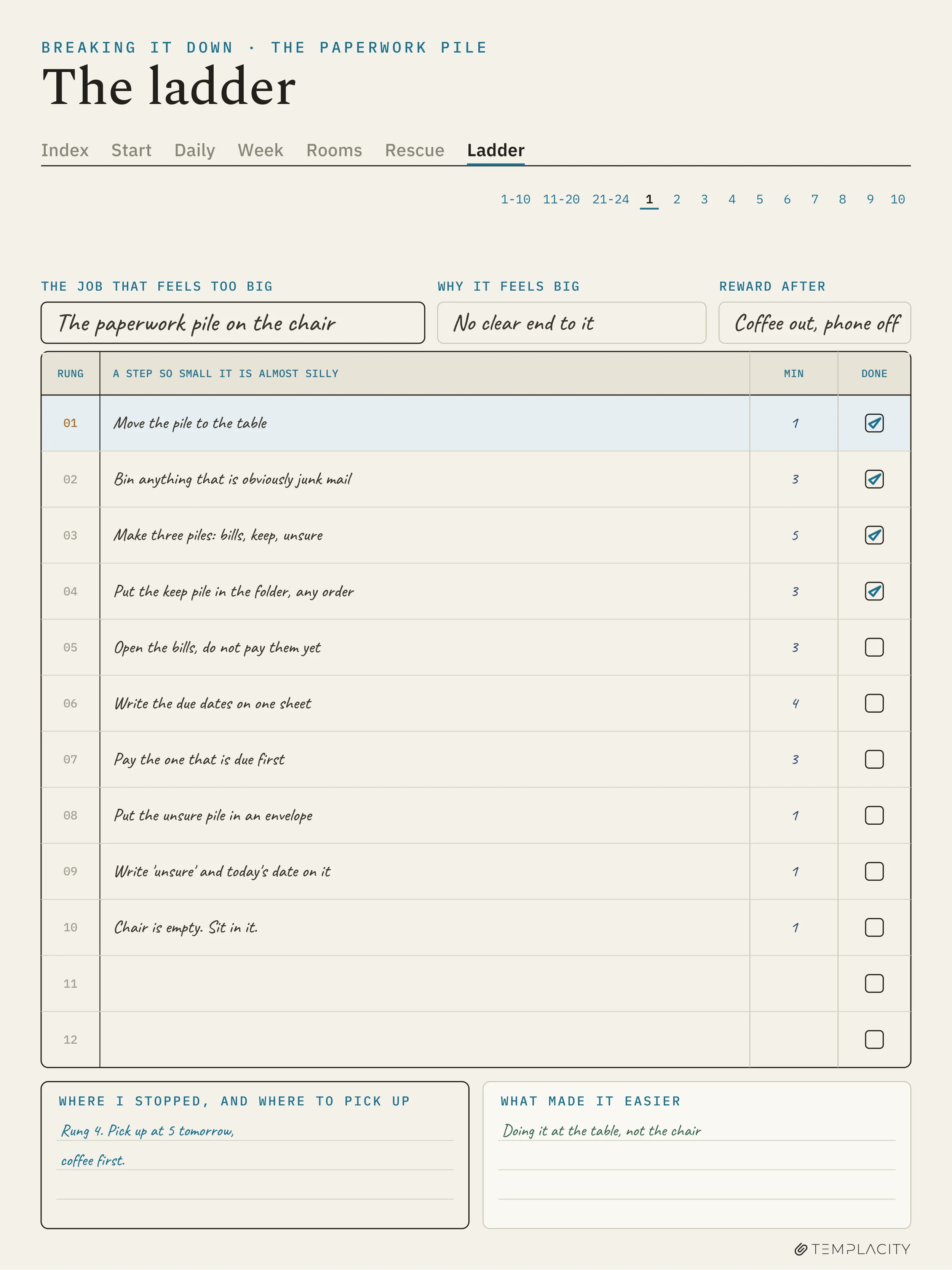 The Planner · ADHD Cleaning Planner reMarkable Paper Pro page 5
