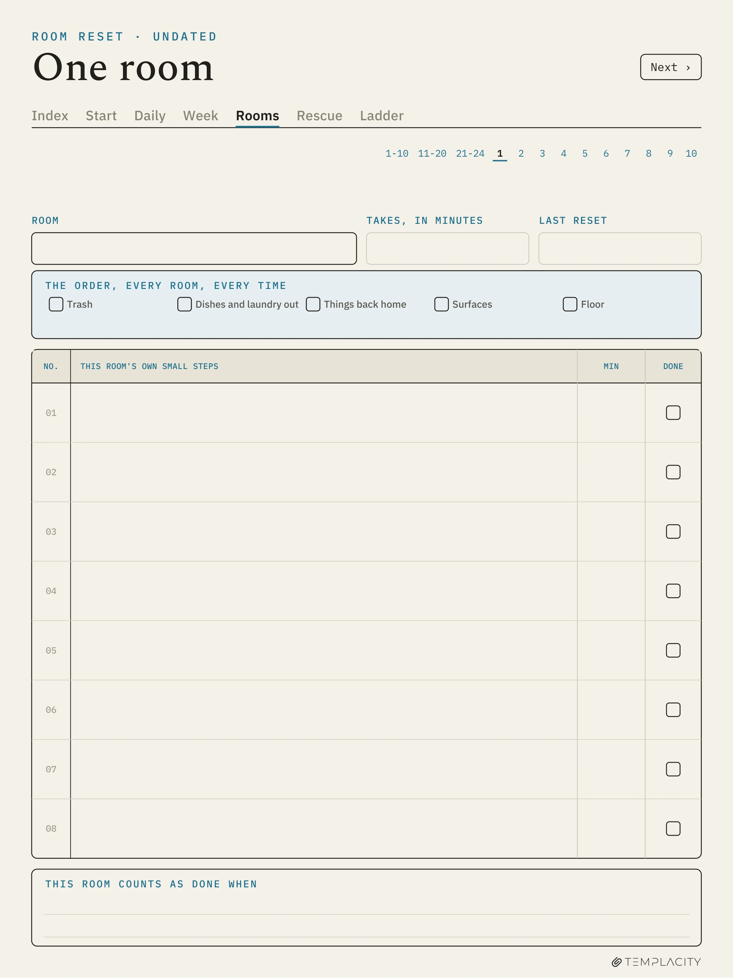 The Planner · ADHD Cleaning Planner reMarkable Paper Pro page 8